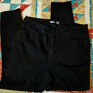 🌟 - OLD NAVY ROCKSTAR Super Skinny High Rise Black DISTRESSED JEANS JEGGINGS…